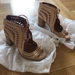 Jeffrey Campbell cut out lace up heels size 7.5